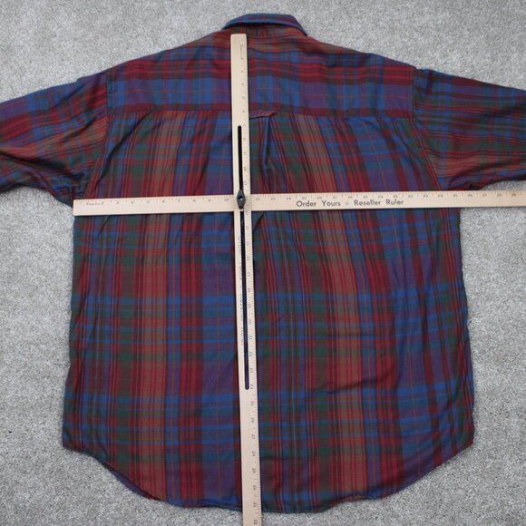 GANT Heritage Twill Shirt Mens Large Red/Blue/Green Cotton/Polyester L/S Button - Picture 11 of 14